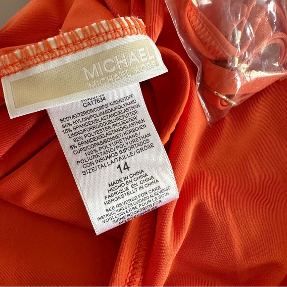 Michael Michael Kors Grommet One-Shoulder One-Piece Swimsuit Size 14 - Picture 3 of 16